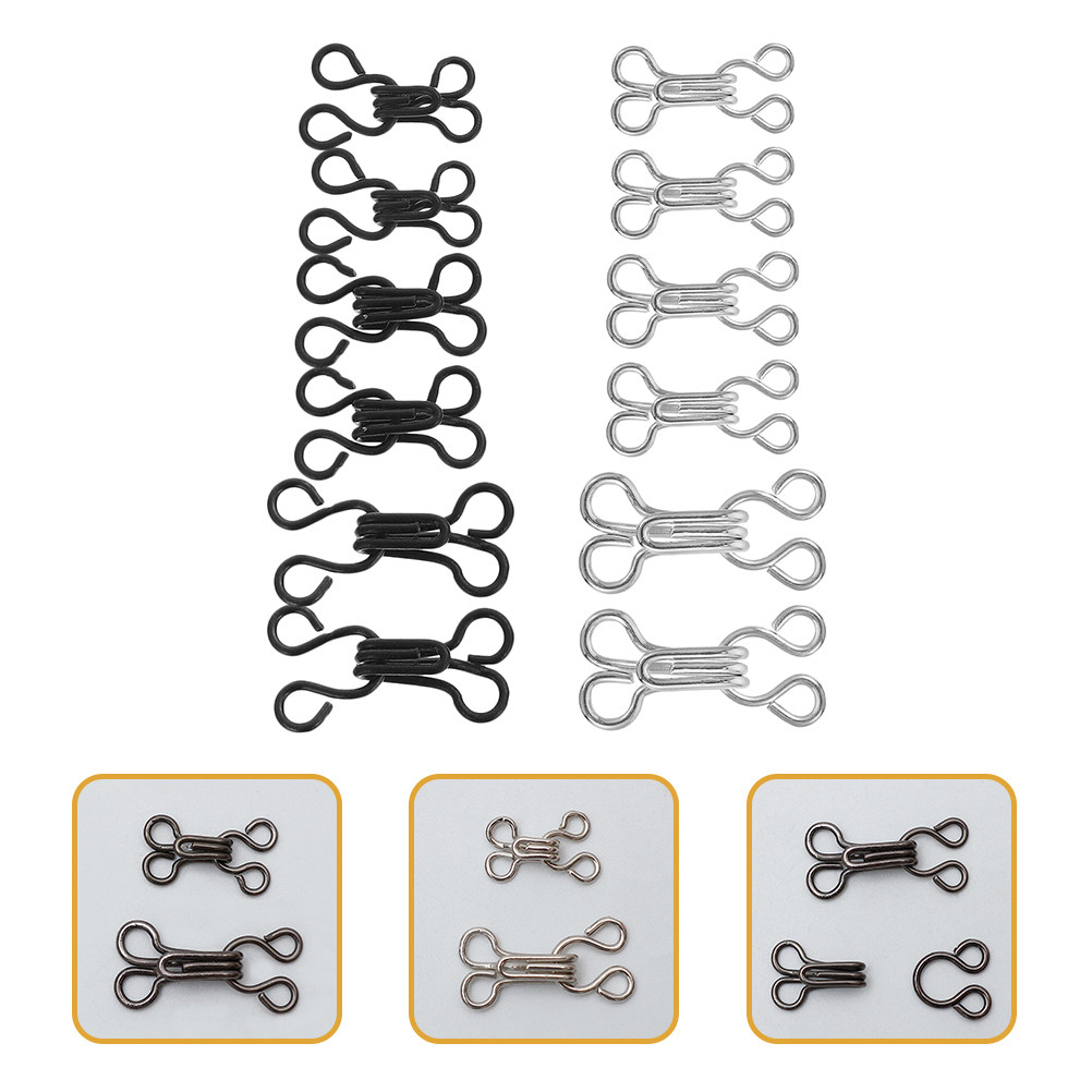 Hook Eye Fastener - 120Pcs Clothes Hooks Sewing Eyes Closure