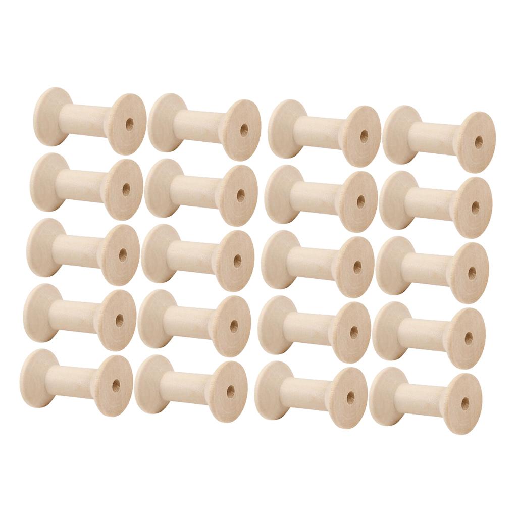 20pcs Wooden Bobbins Thread Sp - Thread Bobbins Empty ulasan dan harga