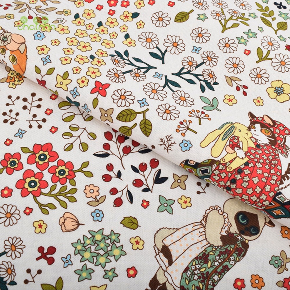 Chainho,Printed Cotton Linen F - Sewing Geotextile Fabric ulasan dan harga