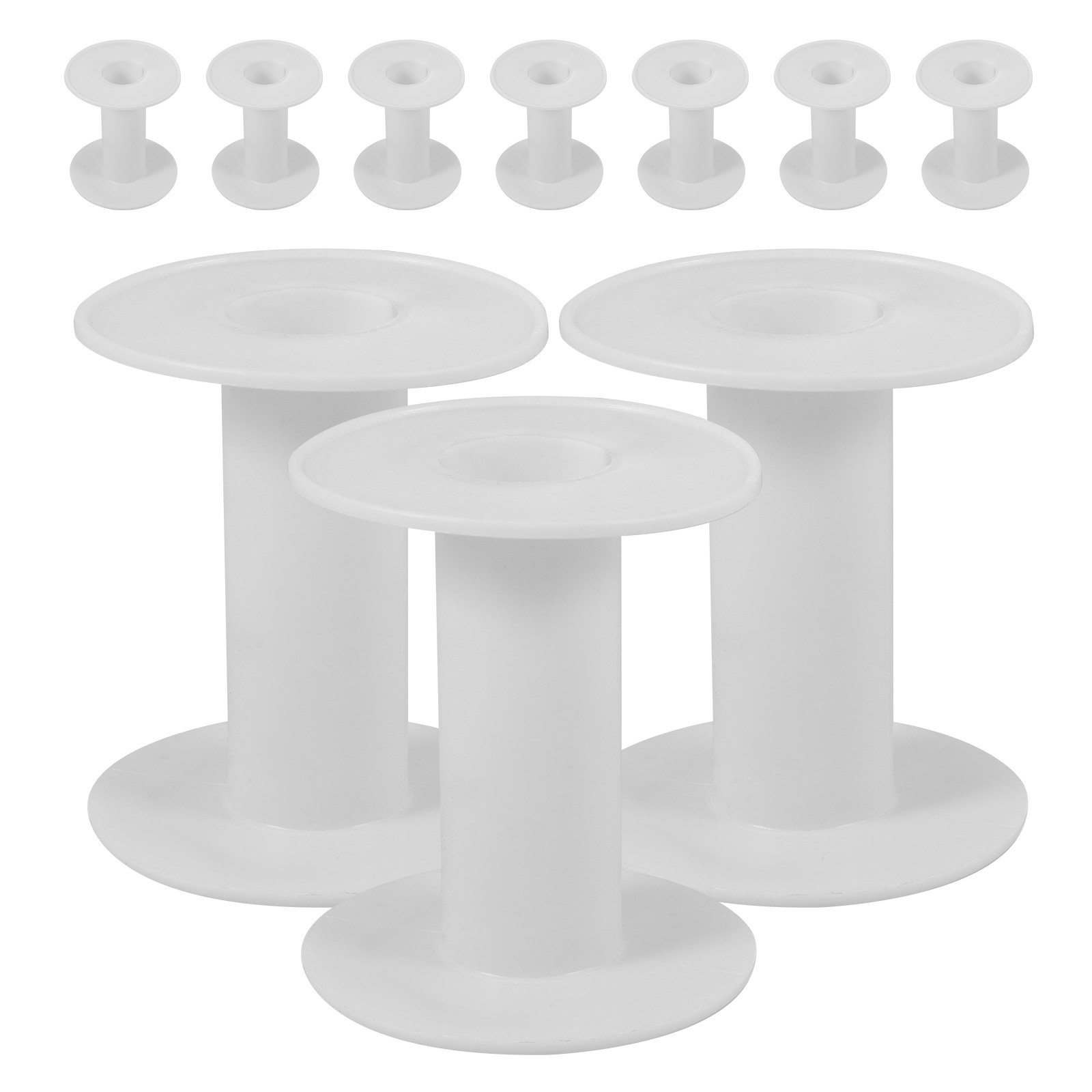 10Pcs Plastic Spools White Ver - Thread Bobbins Empty ulasan dan harga