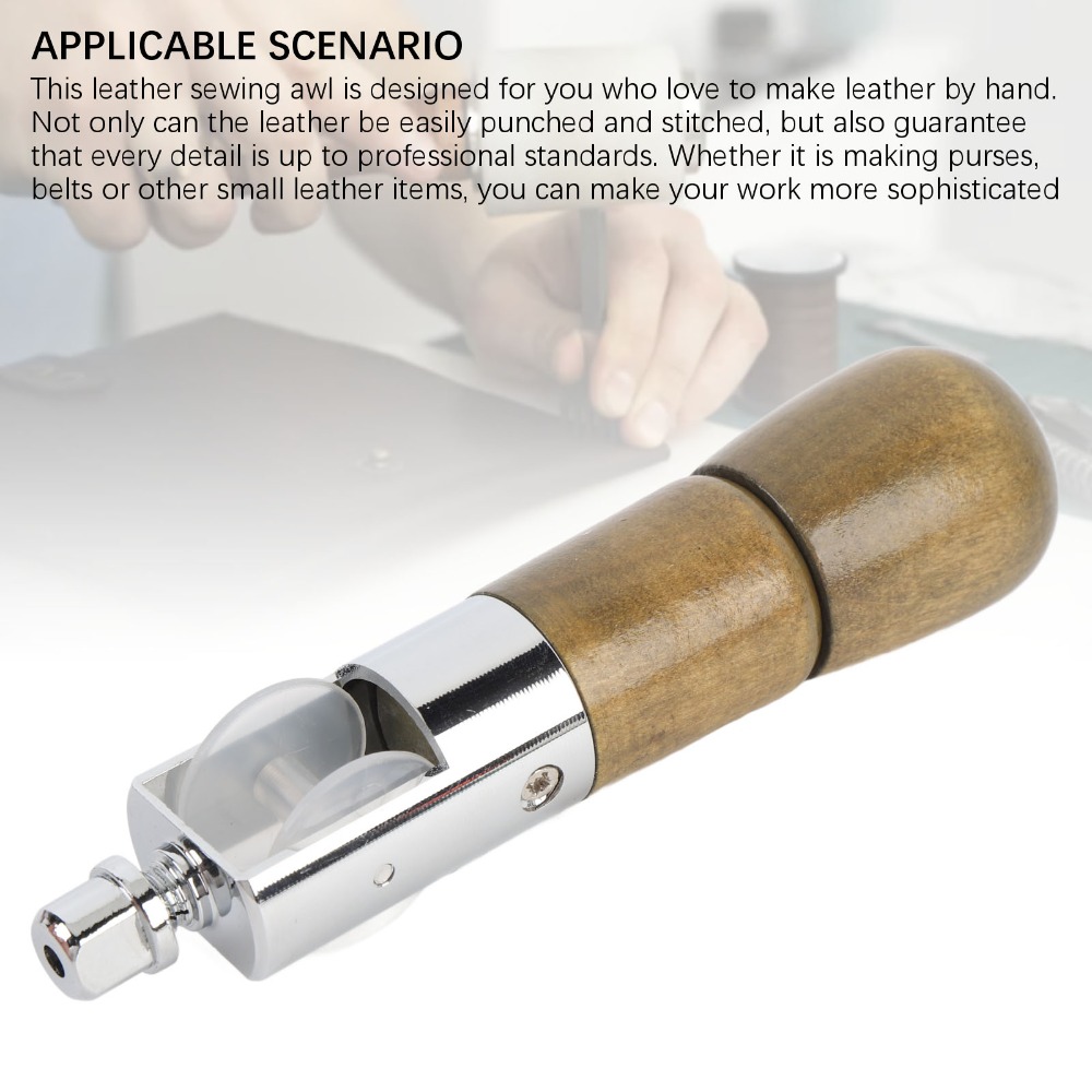Ergonomic Wooden Handle Leathe - Leather Needle Heavy ulasan dan harga