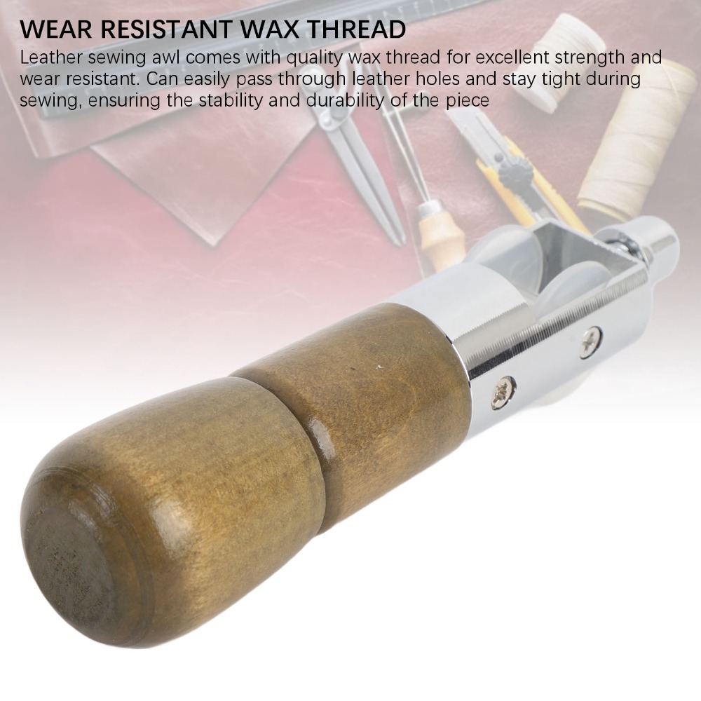 Ergonomic Wooden Handle Leathe - Leather Needle Heavy ulasan dan harga
