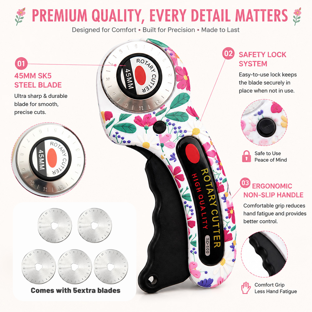 Rotary Cutter 45mm Card Paper  - Rotary Cutter Fabric ulasan dan harga