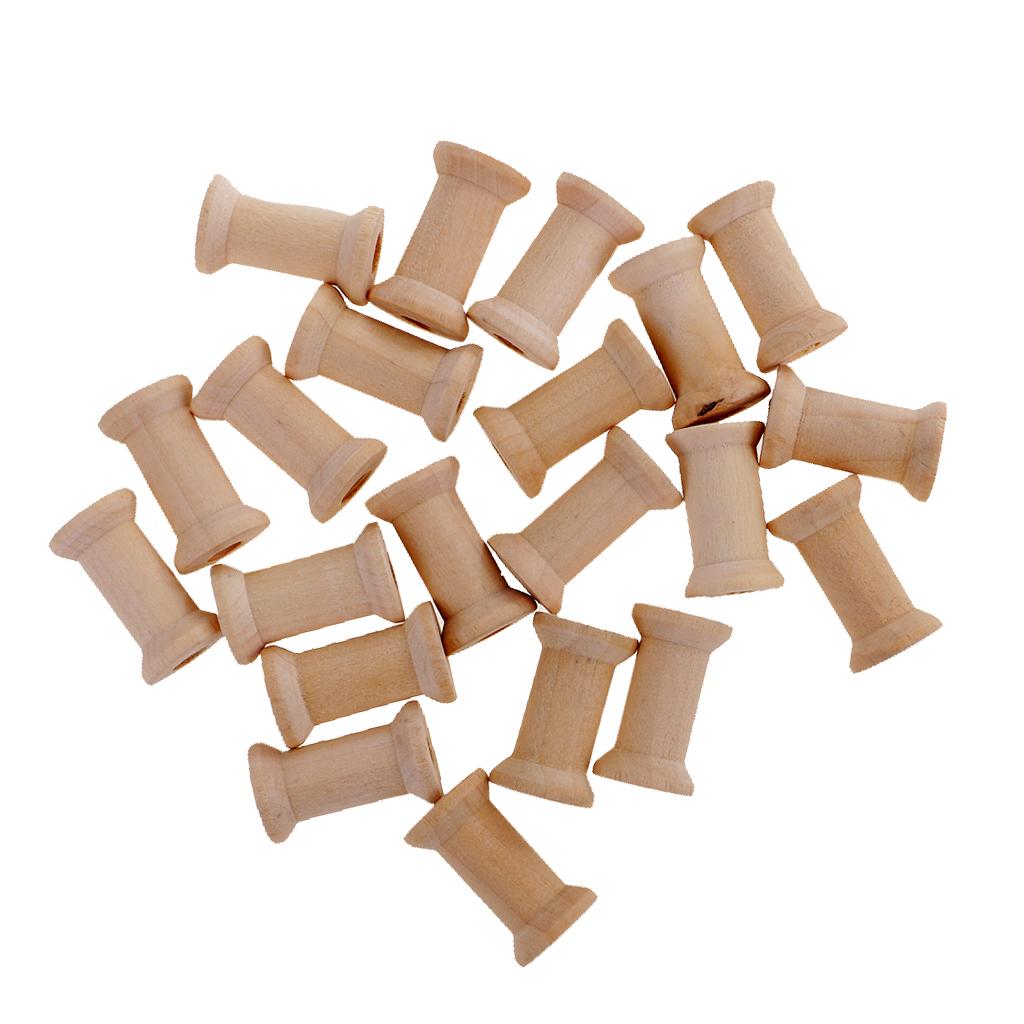 Wooden Empty Bobbin Set 20 Pie - Thread Bobbins Empty ulasan dan harga