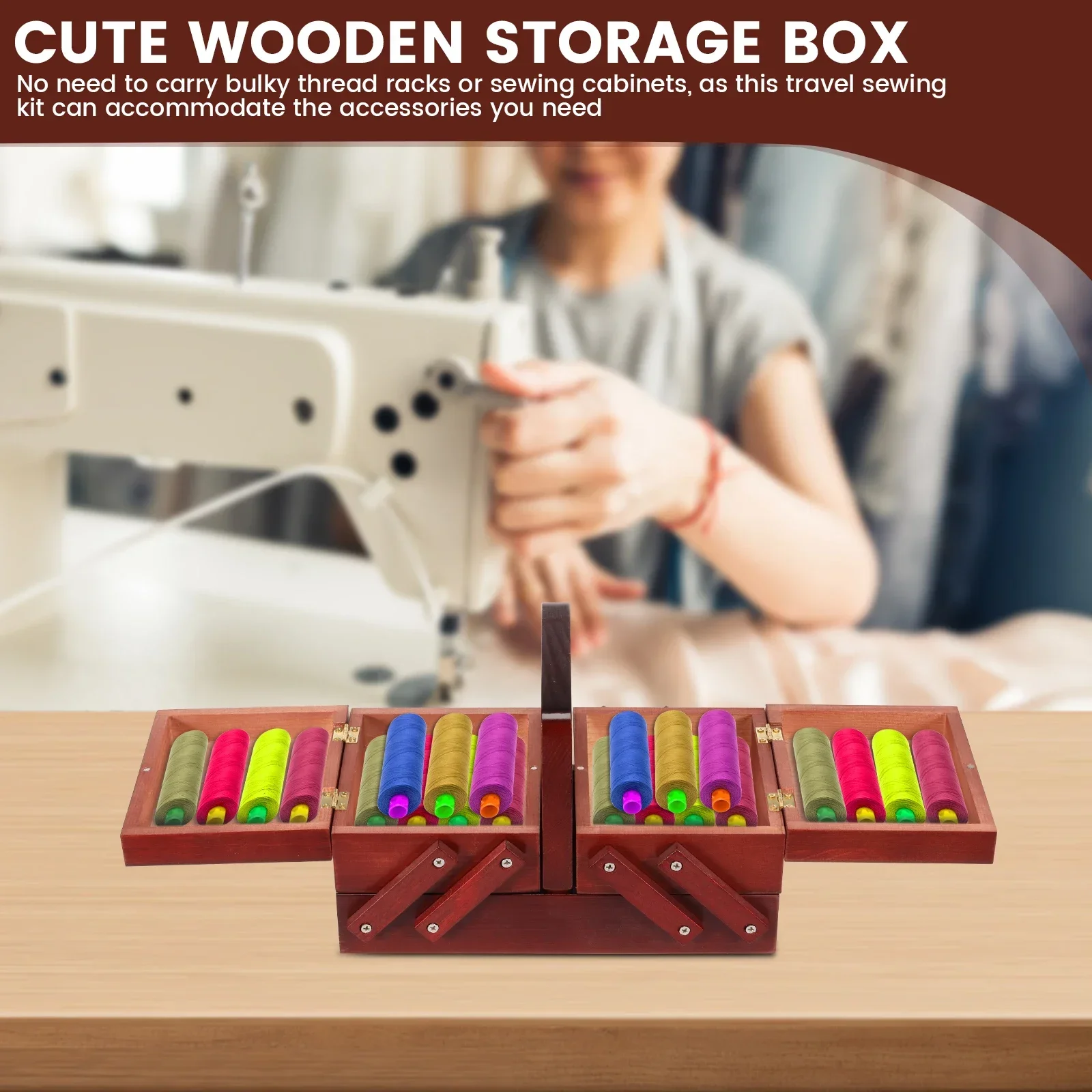 Expandable Sewing Thread Box W - Thread Bobbins Empty ulasan dan harga