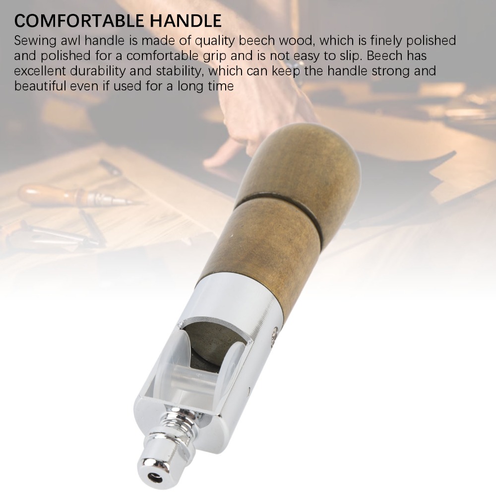 Ergonomic Wooden Handle Leathe - Leather Needle Heavy ulasan dan harga