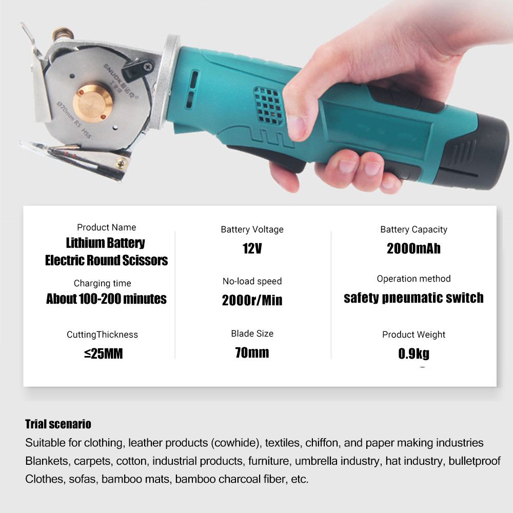 12V Electric Round Scissors Co - Rotary Cutter Fabric ulasan dan harga