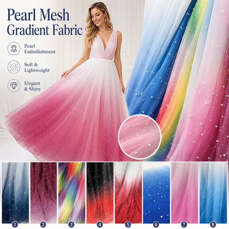 100x150cm Pearl Mesh Gradient  - Sewing Batik Fabric ulasan dan harga
