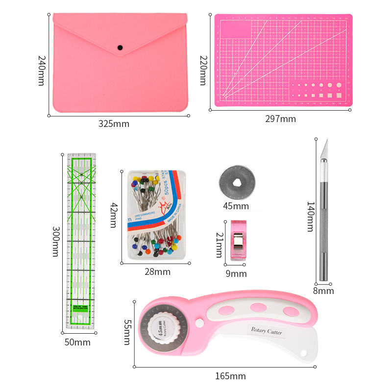 Rotary Cutter Set Pink - Quilt - Rotary Cutter Fabric ulasan dan harga