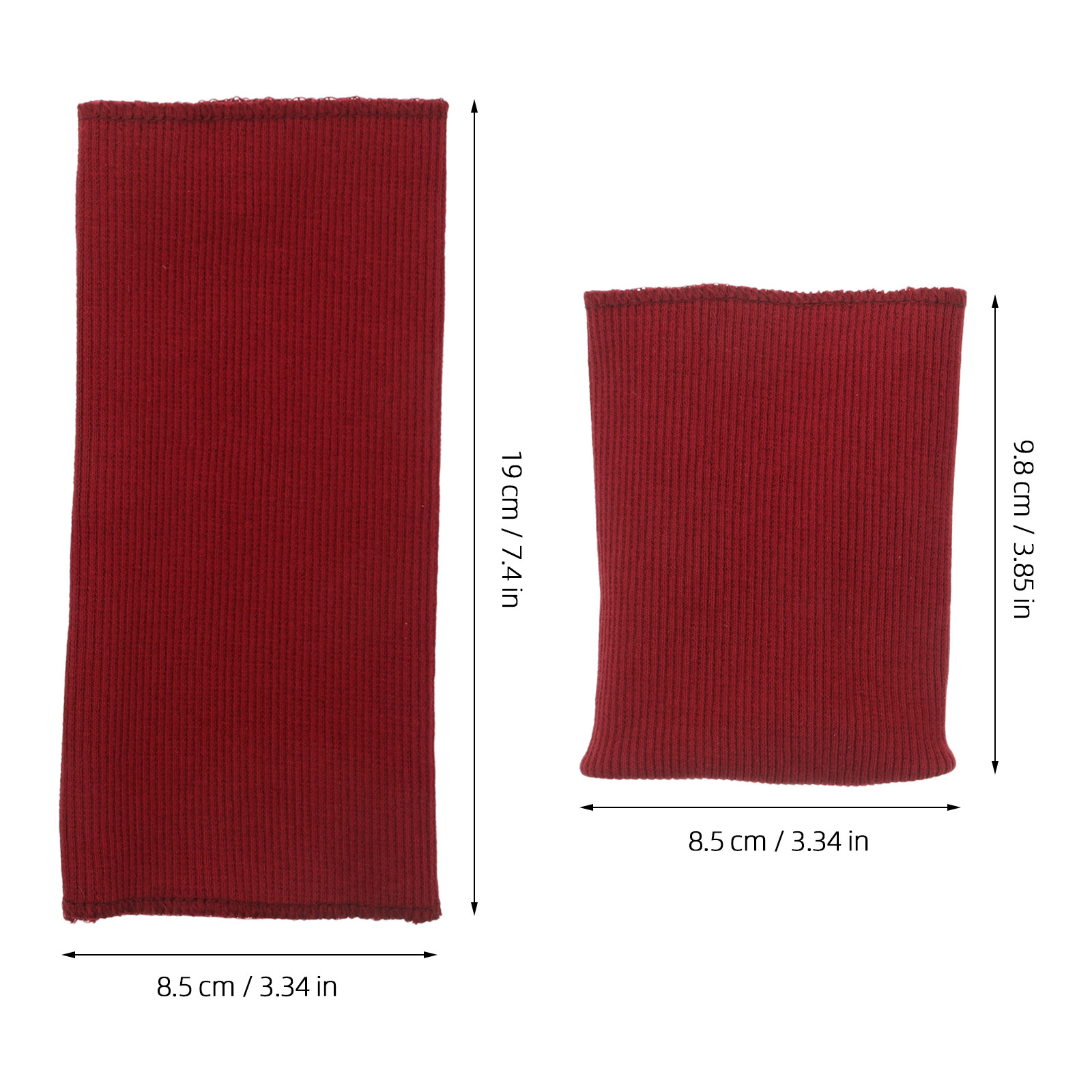 1Pair Dark Red Ribbed Knit Cuf - Sewing Repair ulasan dan harga